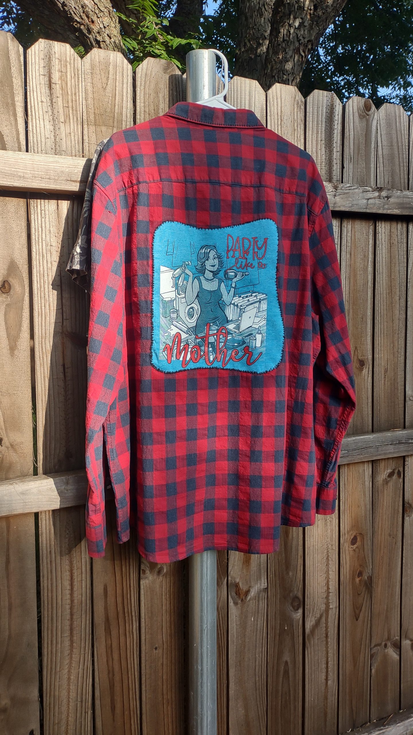Party Like A Mother UpCycled Flannel - Image 5