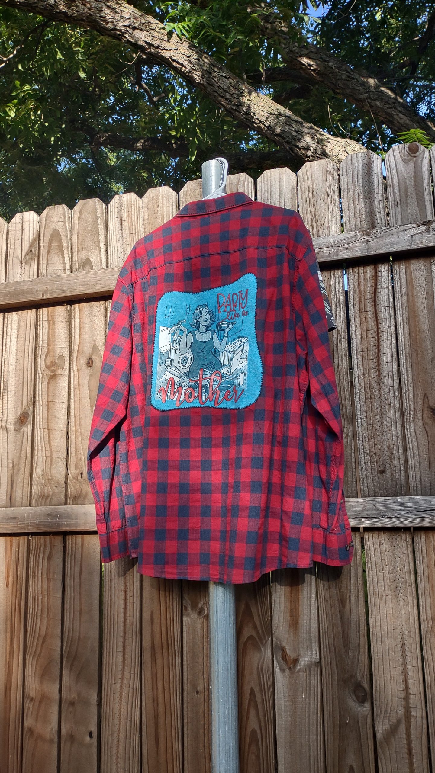 Party Like A Mother UpCycled Flannel - Image 2